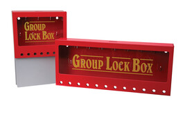 Wall-mounted metal group lockout box
